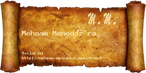 Mehsam Menodóra névjegykártya